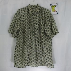 EXCETERA MENS SHORT SLEEVE BUTTON DOWN SHIRT LARGE